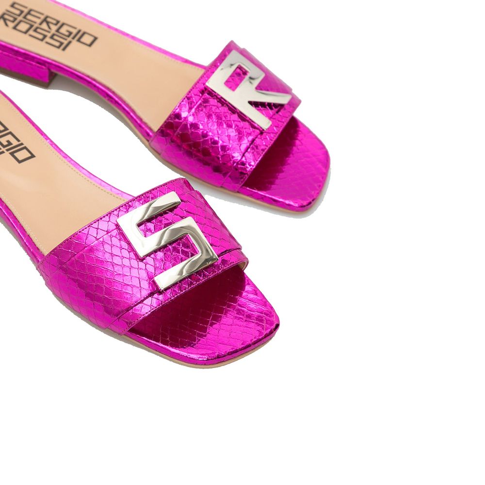 Sergio Rossi Multicolor Calfskin Flat Sandals