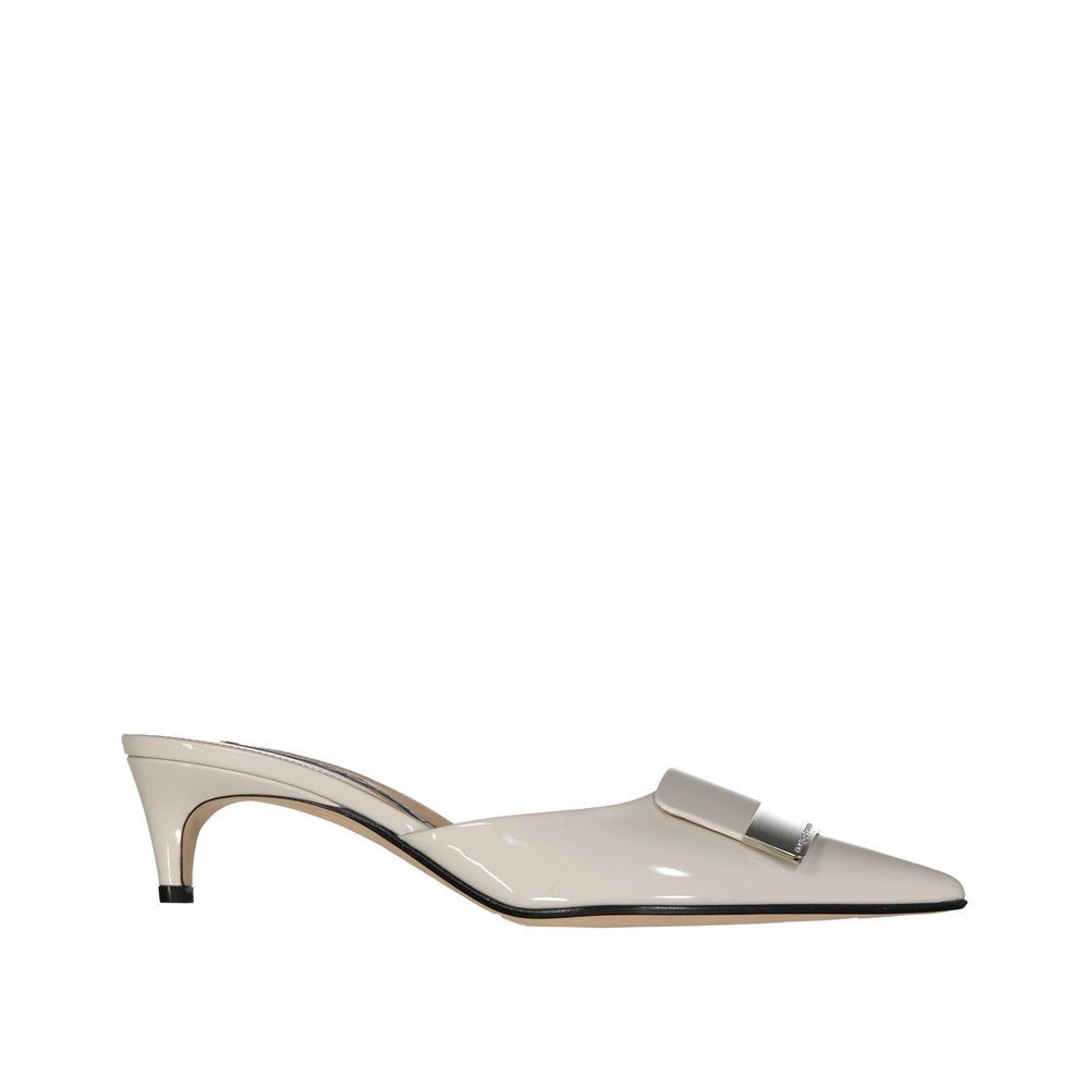 Sergio Rossi Beige Calfskin Mules