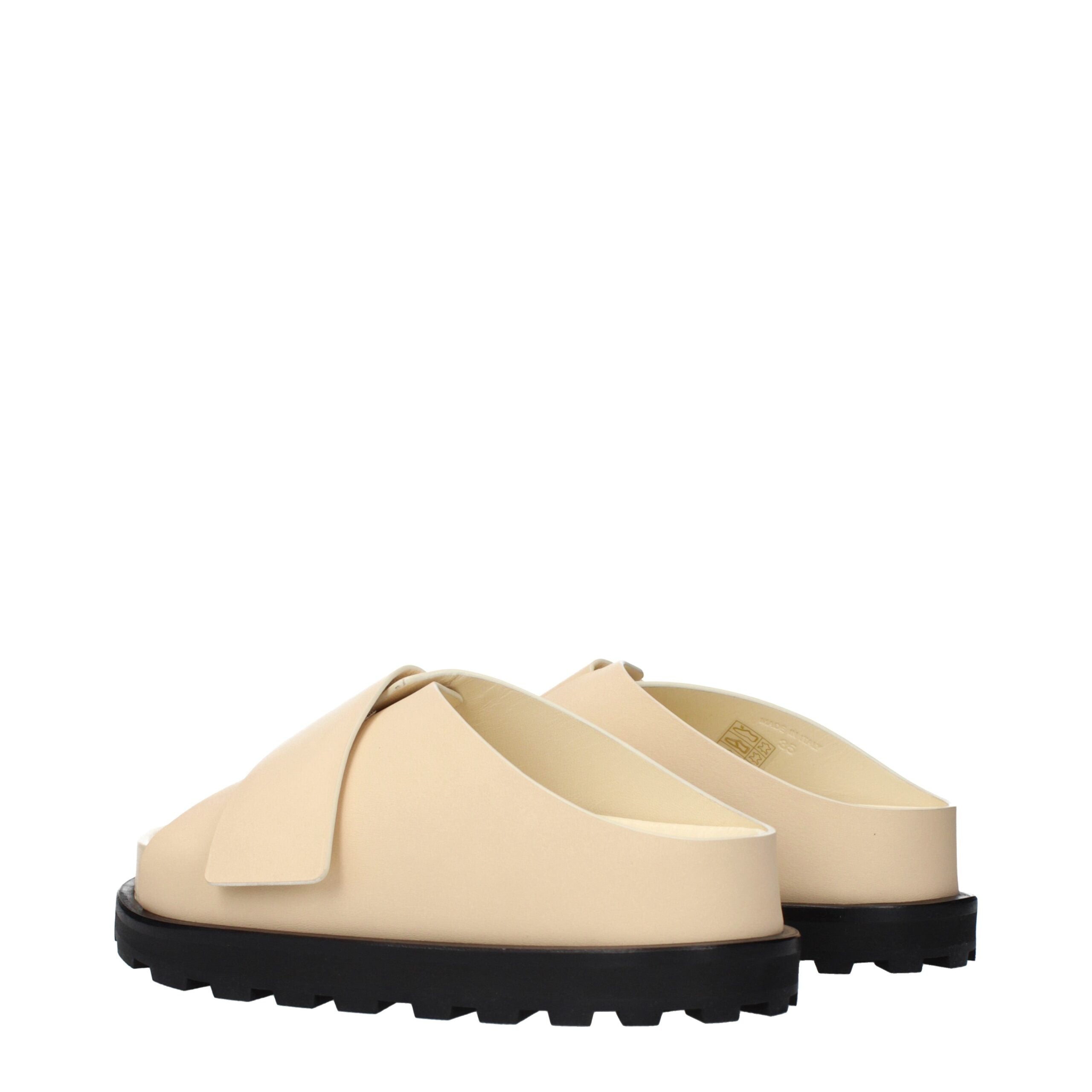Jil Sander Beige Leather Sandals