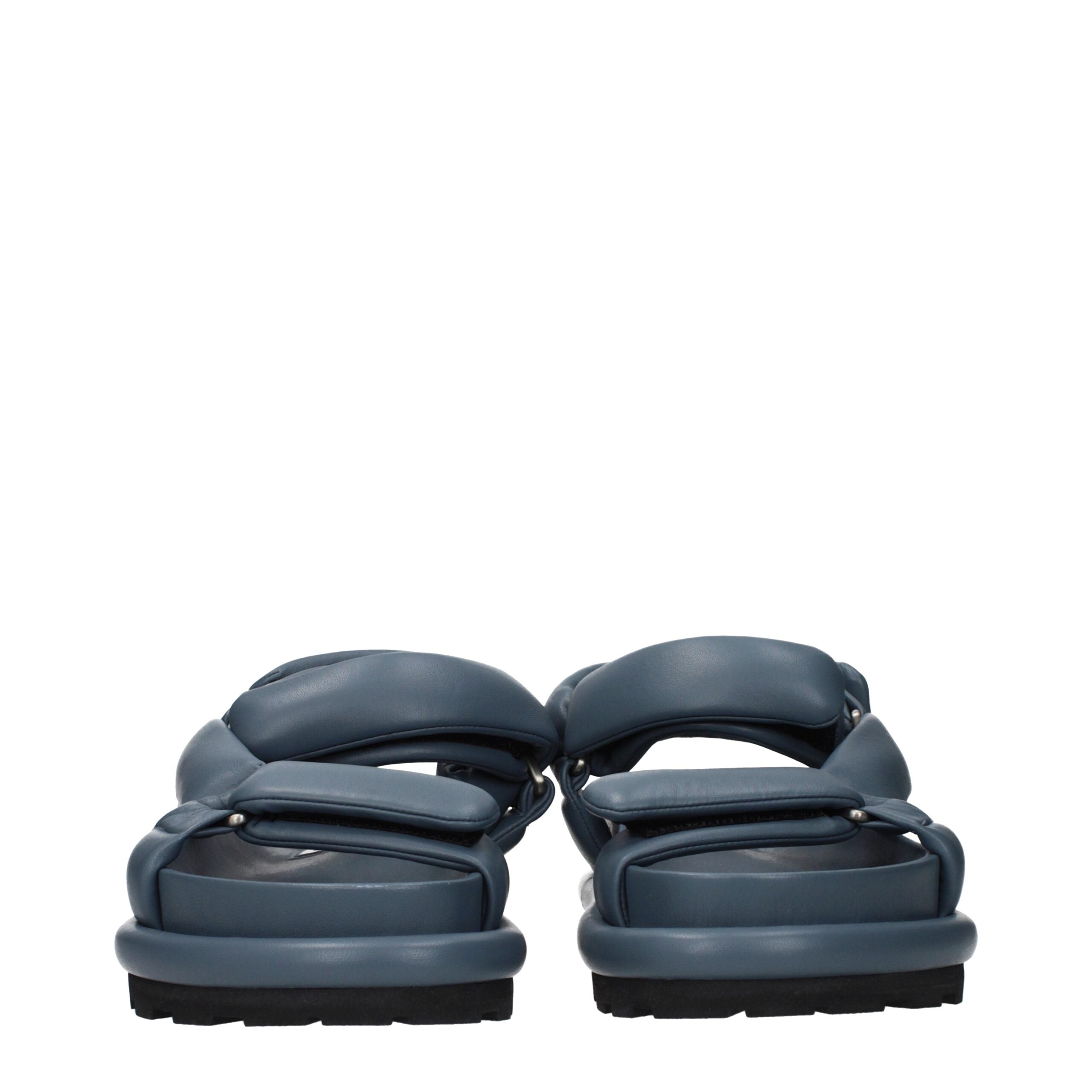 Jil Sander Gray Leather Platform Sandals