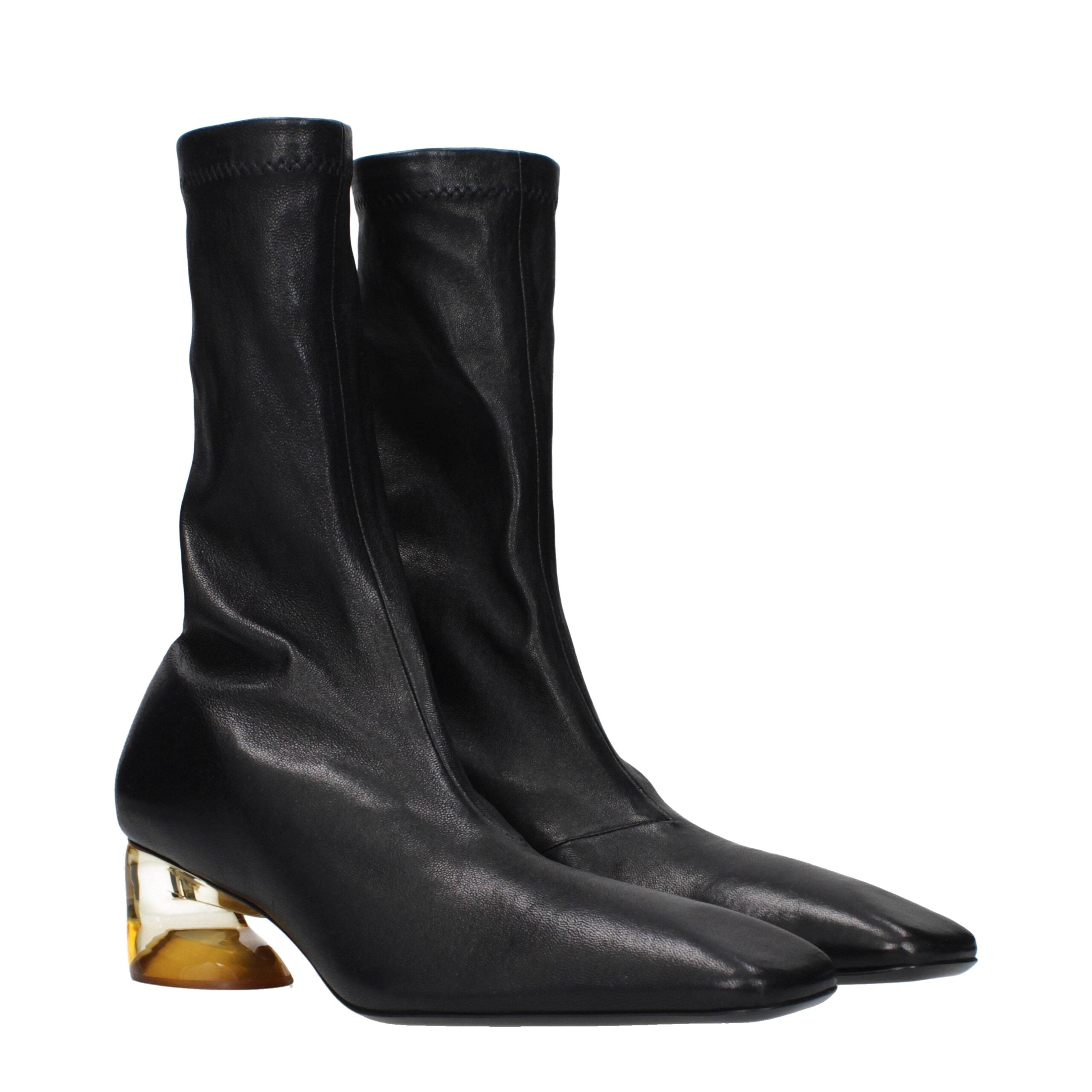 Jil Sander Black Leather Ankle Boots