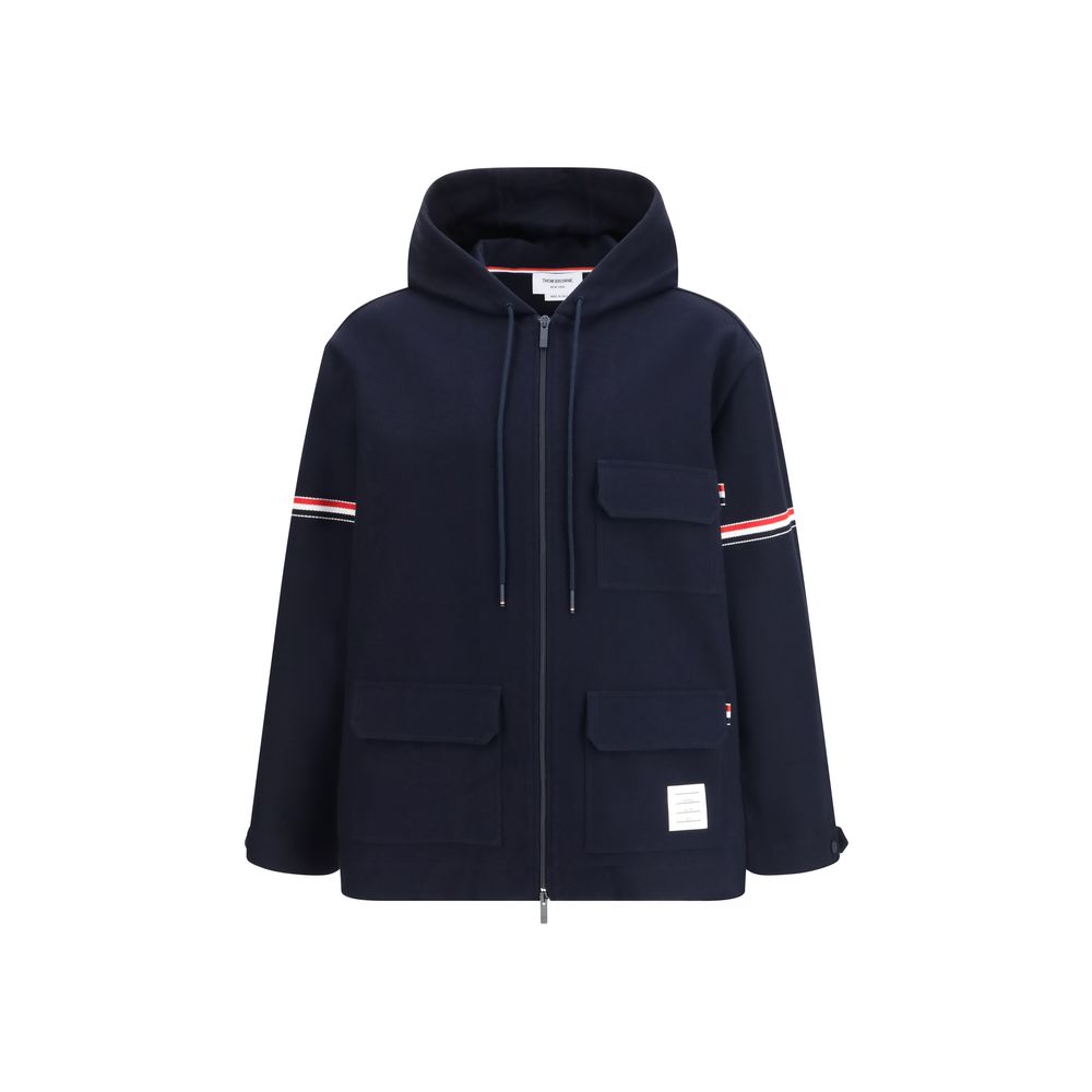 Thom Browne Blue Cotton Parka