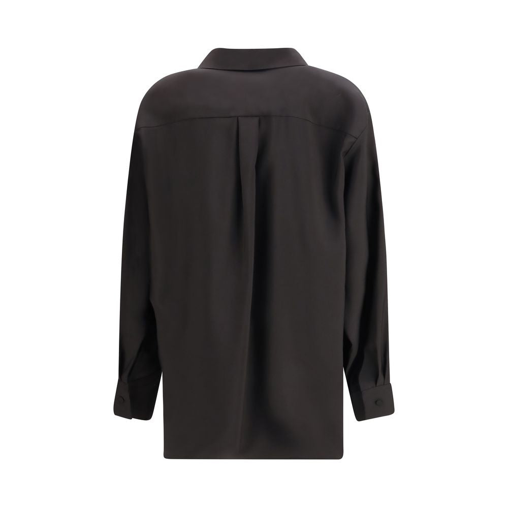 Valentino Black Wool Dress Shirt