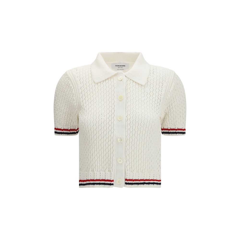 Thom Browne White Cotton Cardigan