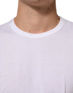 Dolce & Gabbana White Cotton Crew Neck Short Sleeves T-shirt