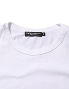 Dolce & Gabbana White Cotton Crew Neck Short Sleeves T-shirt