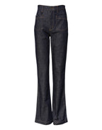 Dolce & Gabbana Dark Blue Cotton Flared Wide Leg Denim Jeans