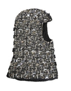 Dolce & Gabbana Black Wool Crystal Embellished Balaclava Hat