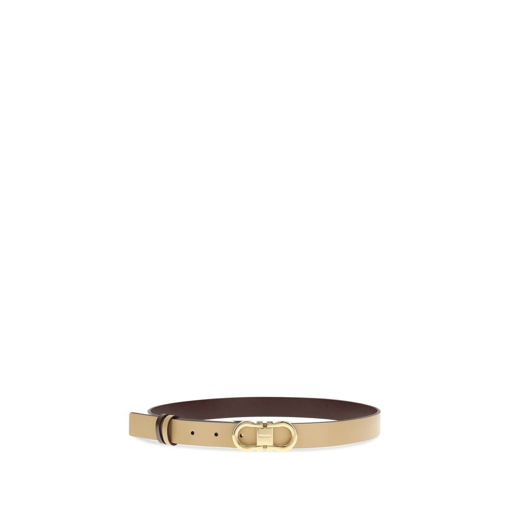 Ferragamo Beige Calf Leather Bos Taurus Regular Belt