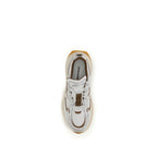 Dsquared² White Calf Leather Bos Taurus Athletic Sneakers